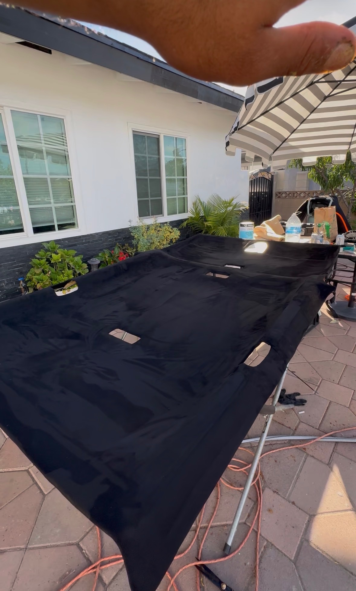 Completed black suede headliner by Ethreal Customs