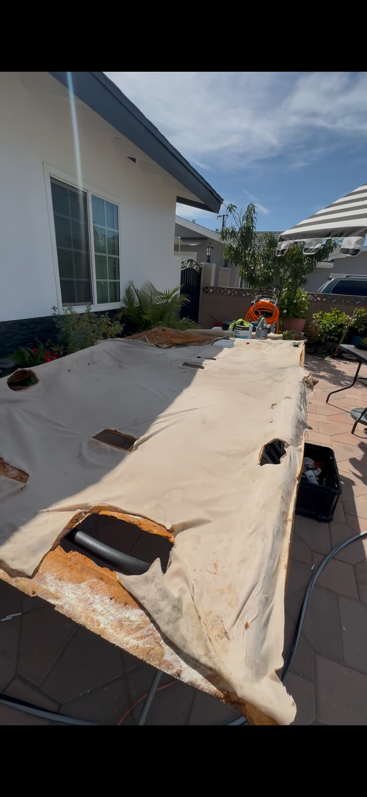Original headliner before the Ethreal Customs restoration
